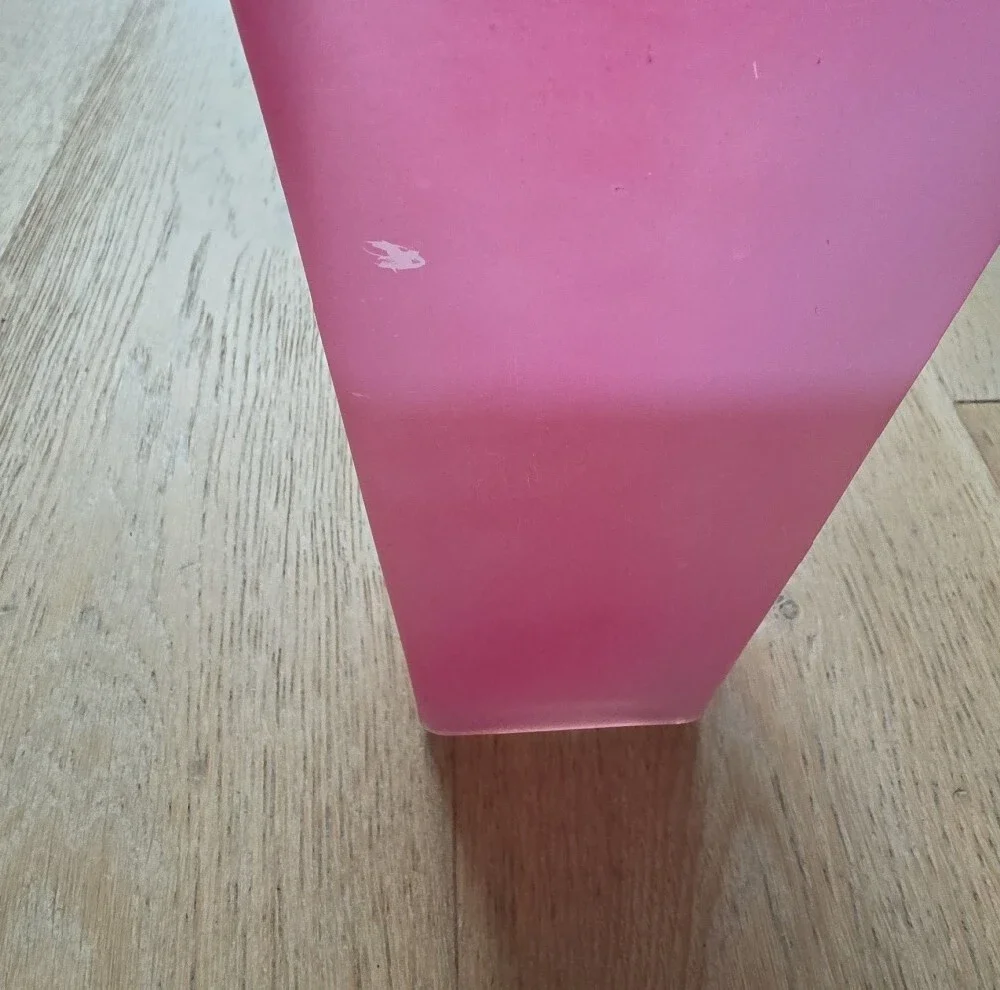 Pink Frosted Square Glass Vase